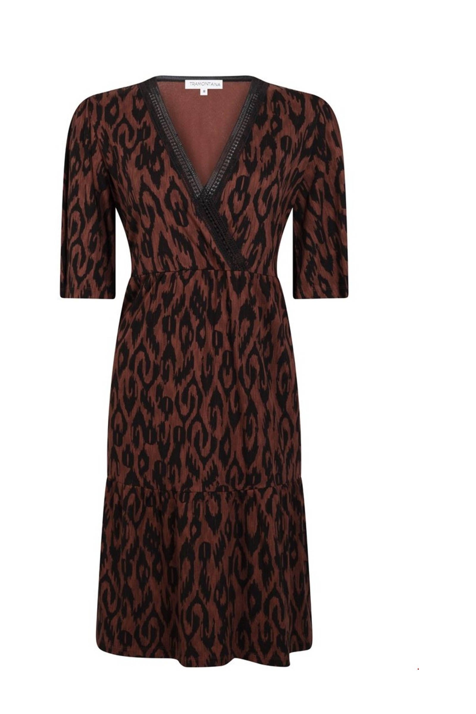 Tramontana A-lijn jurk met all over print bruin/zwart online kopen