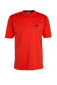 Rode heren Donnay sport T-shirt van katoen met logo dessin, korte mouwen en ronde hals