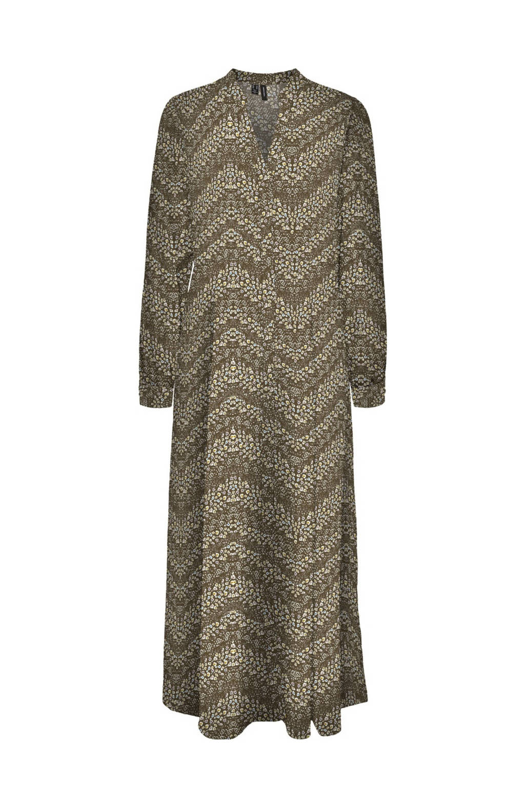 VERO MODA maxi jurk VMGAJA met all over print zand, Zand