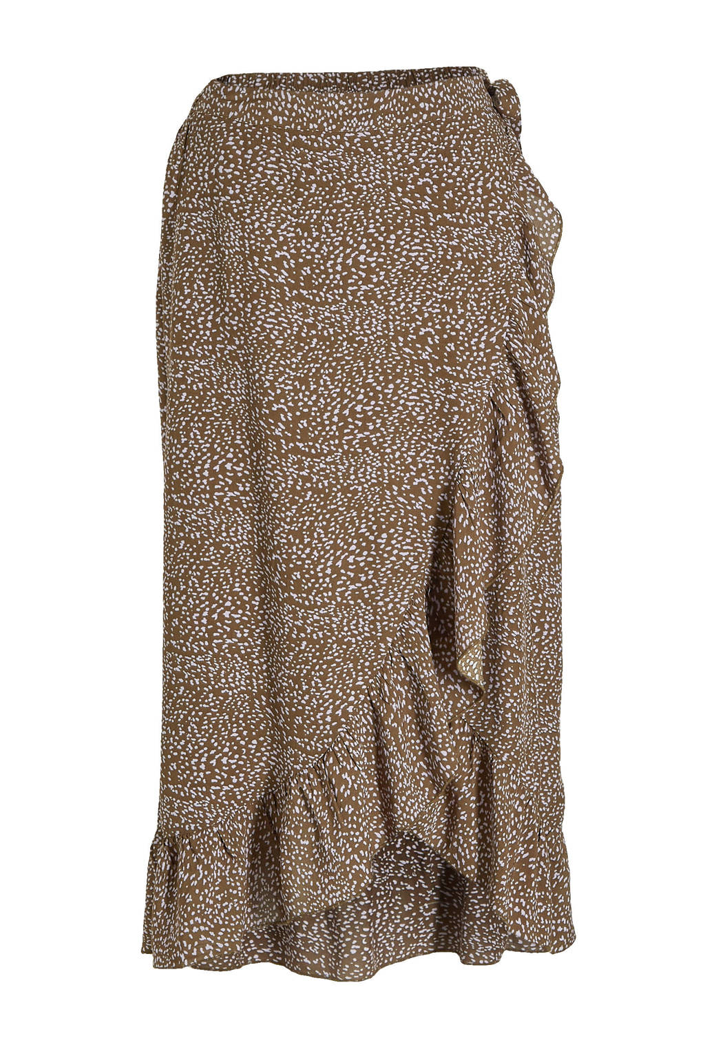 VERO MODA rok met all over print en volant zwart/lila, Zwart/lila
