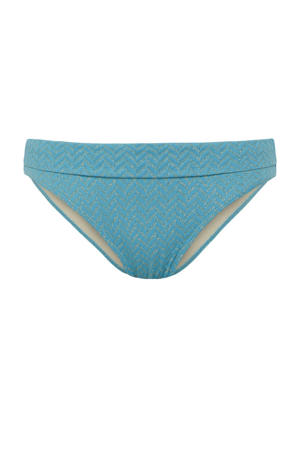 bikinibroekje met textuur blauw/goud