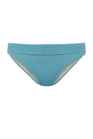 bikinibroekje met textuur blauw/goud