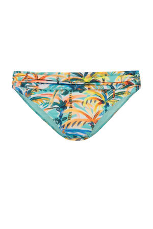 bikinibroekje met all over print blauw/geel/oranje