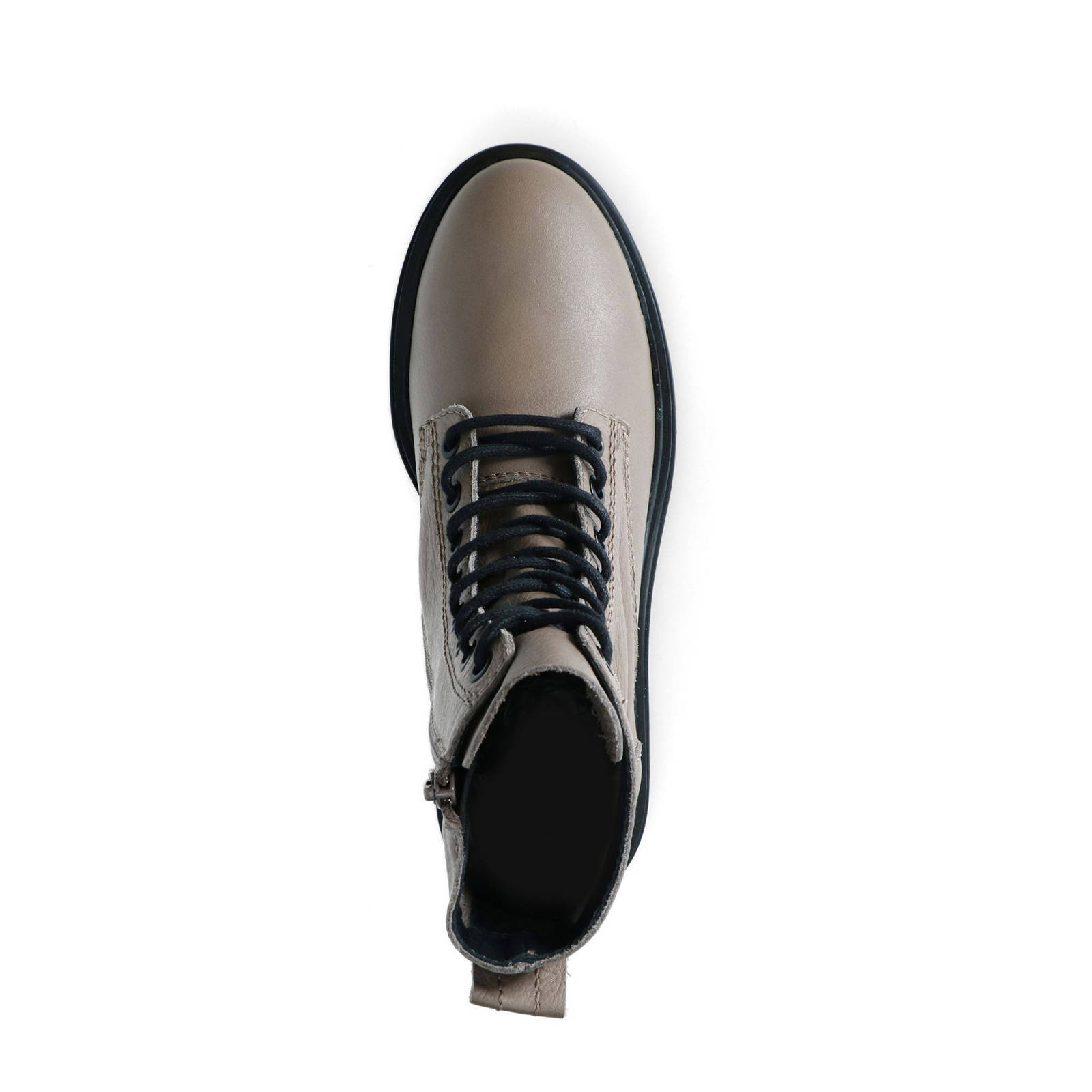 Manfield leren veterboots taupe | wehkamp