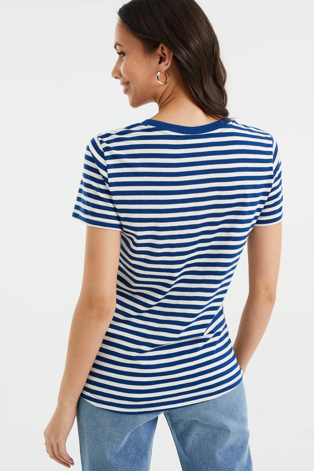 Hervat heilige heerlijkheid WE Fashion gestreept T-shirt blauw/wit | wehkamp