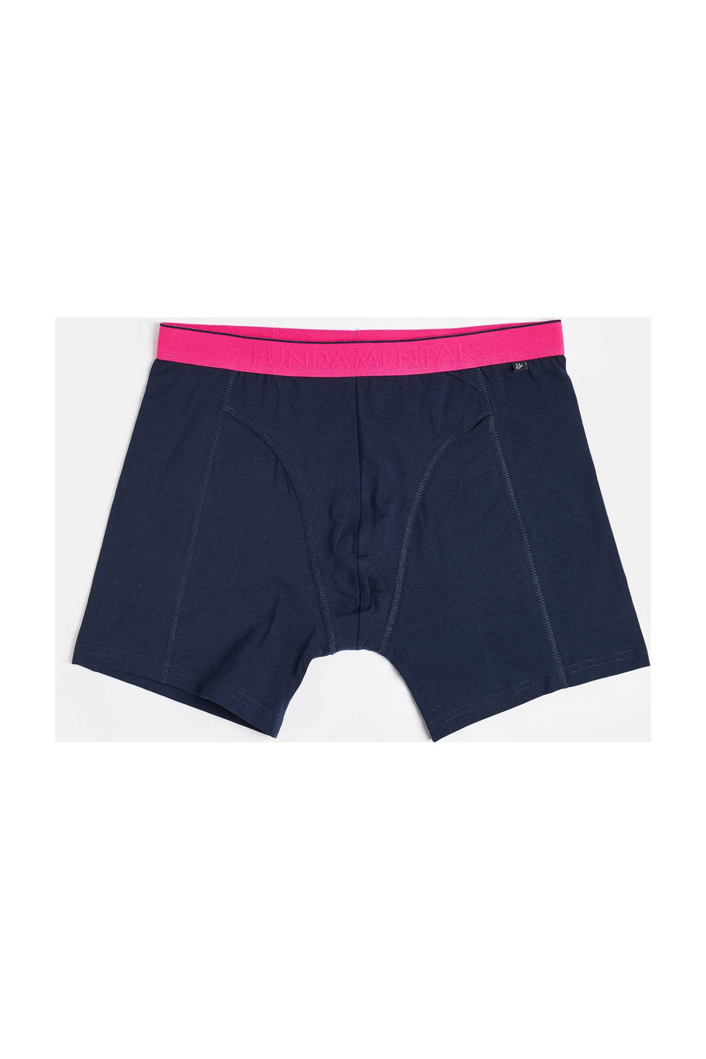WE Fashion Fundamentals boxershort, Donkerblauw/roze