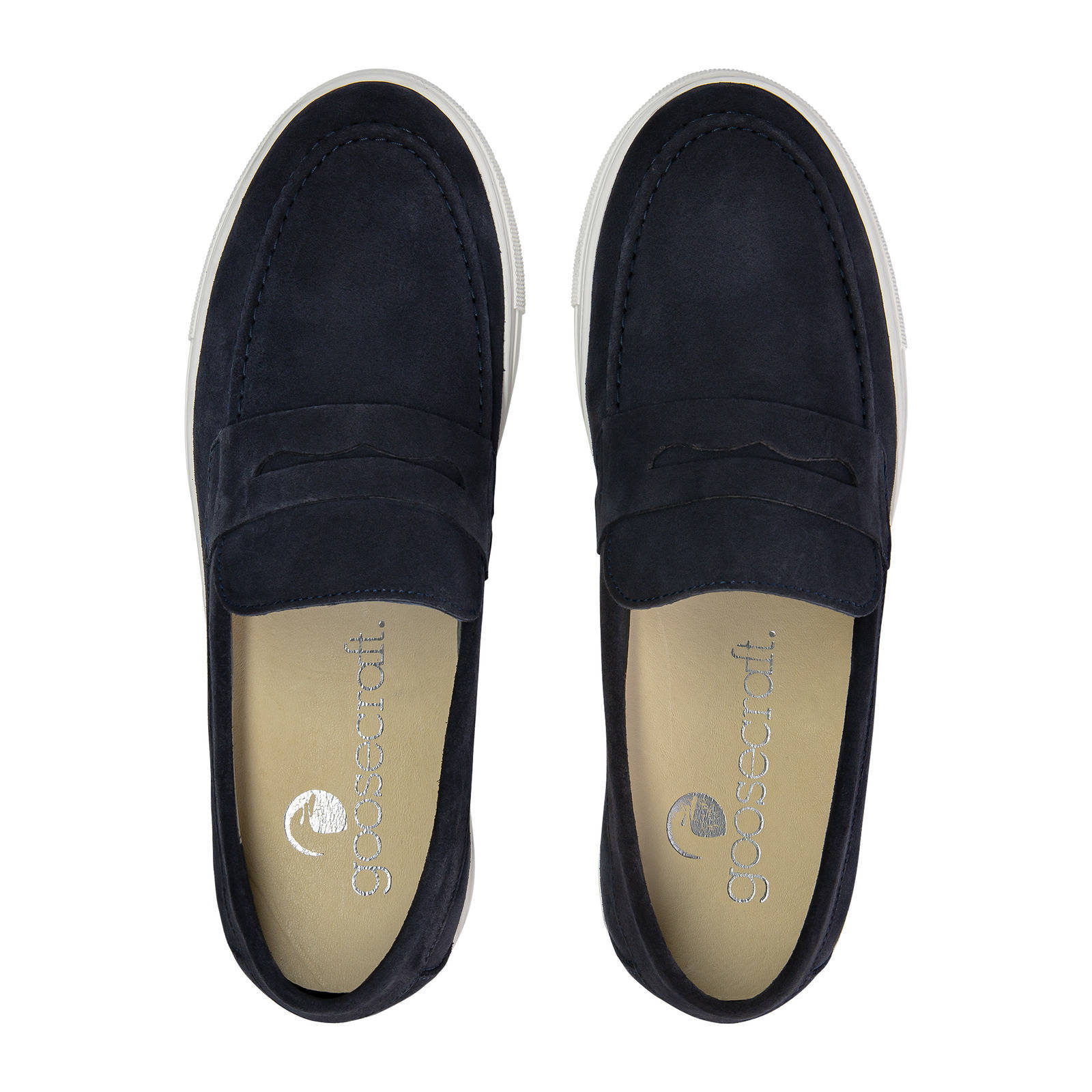 Goosecraft Christian Cupsole suède loafers donkerblauw | wehkamp