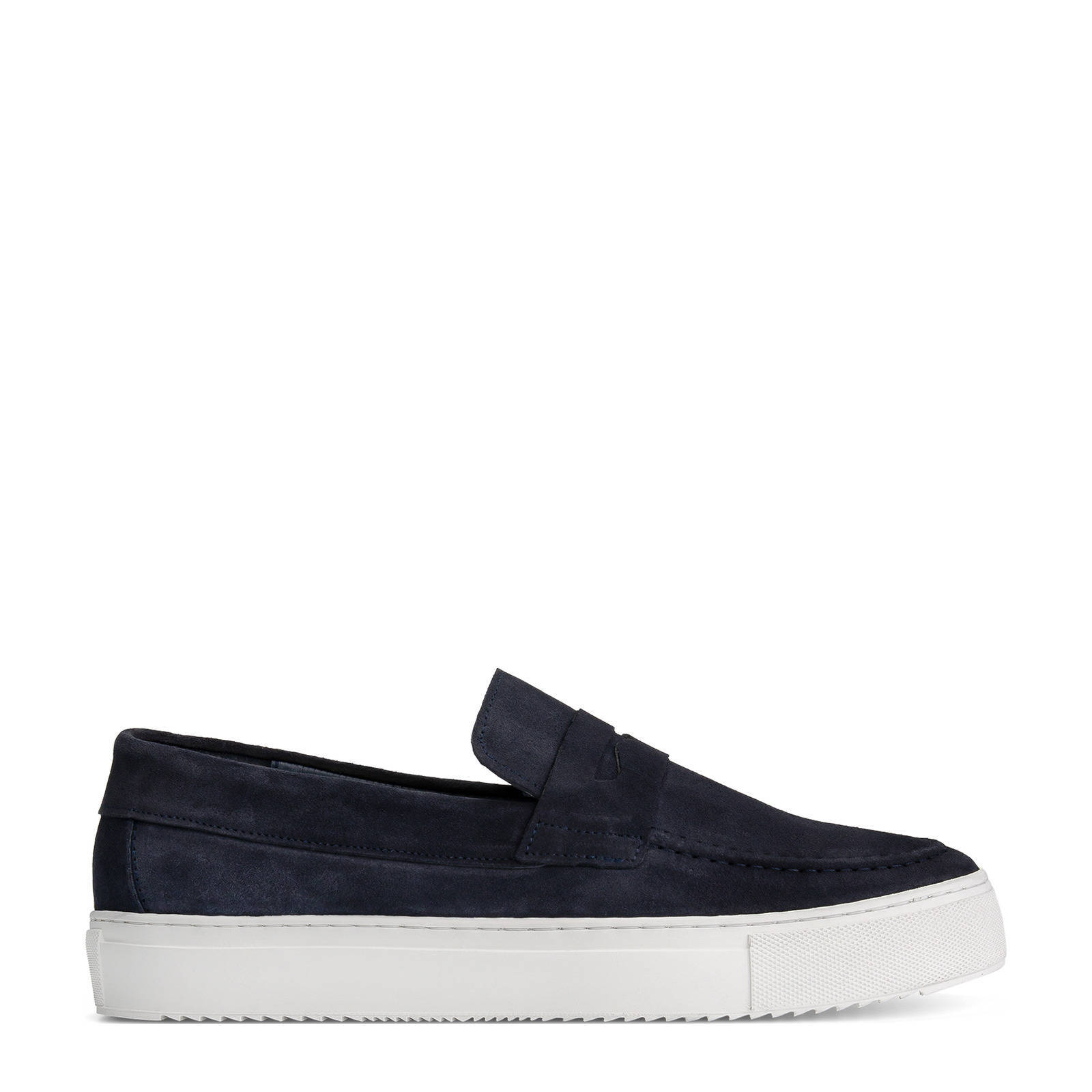Goosecraft Christian Cupsole suède loafers donkerblauw | wehkamp