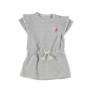 B.E.S.S gestreepte baby jurk blauw/wit
