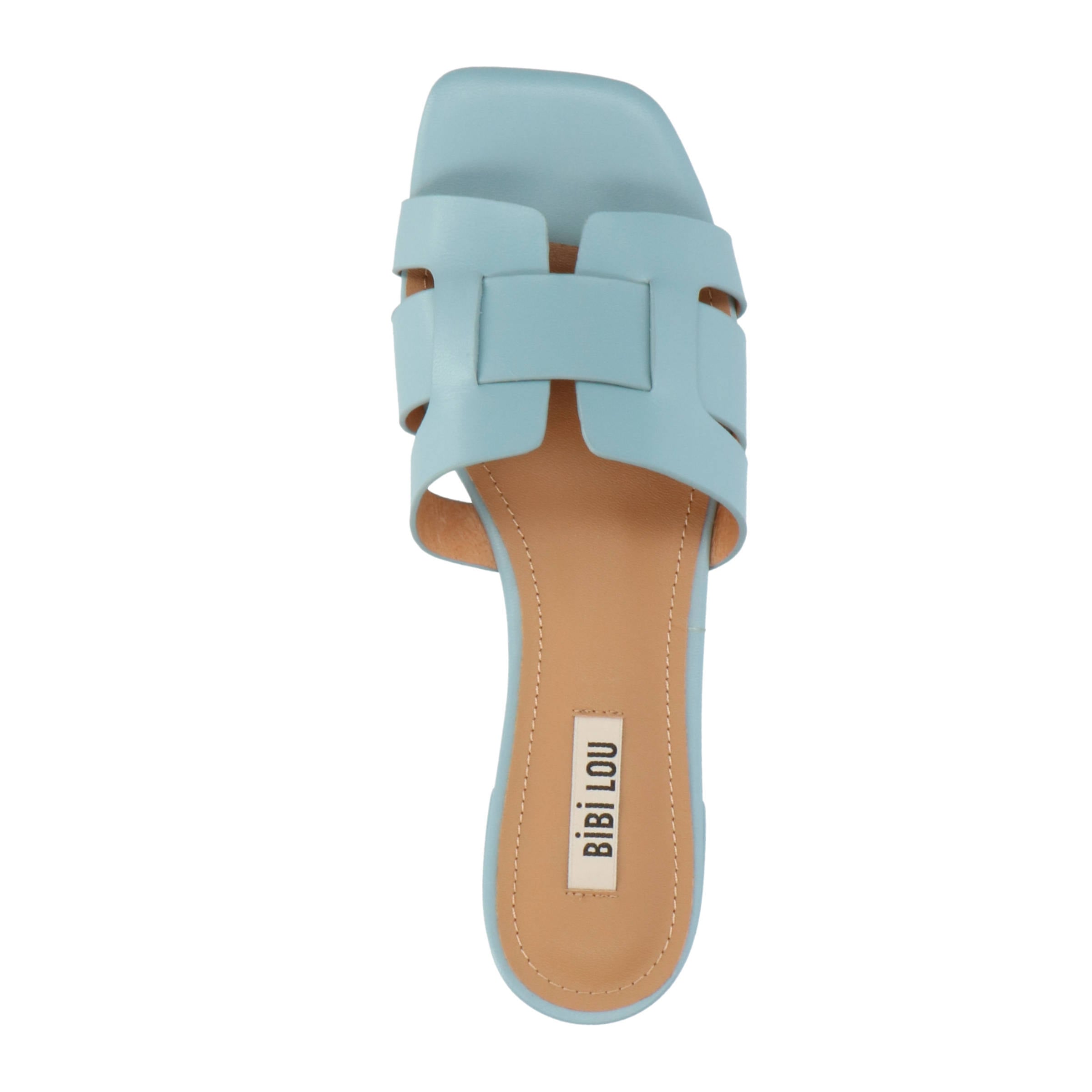 Bibi Lou Jellycremes leren slippers lichtblauw | wehkamp
