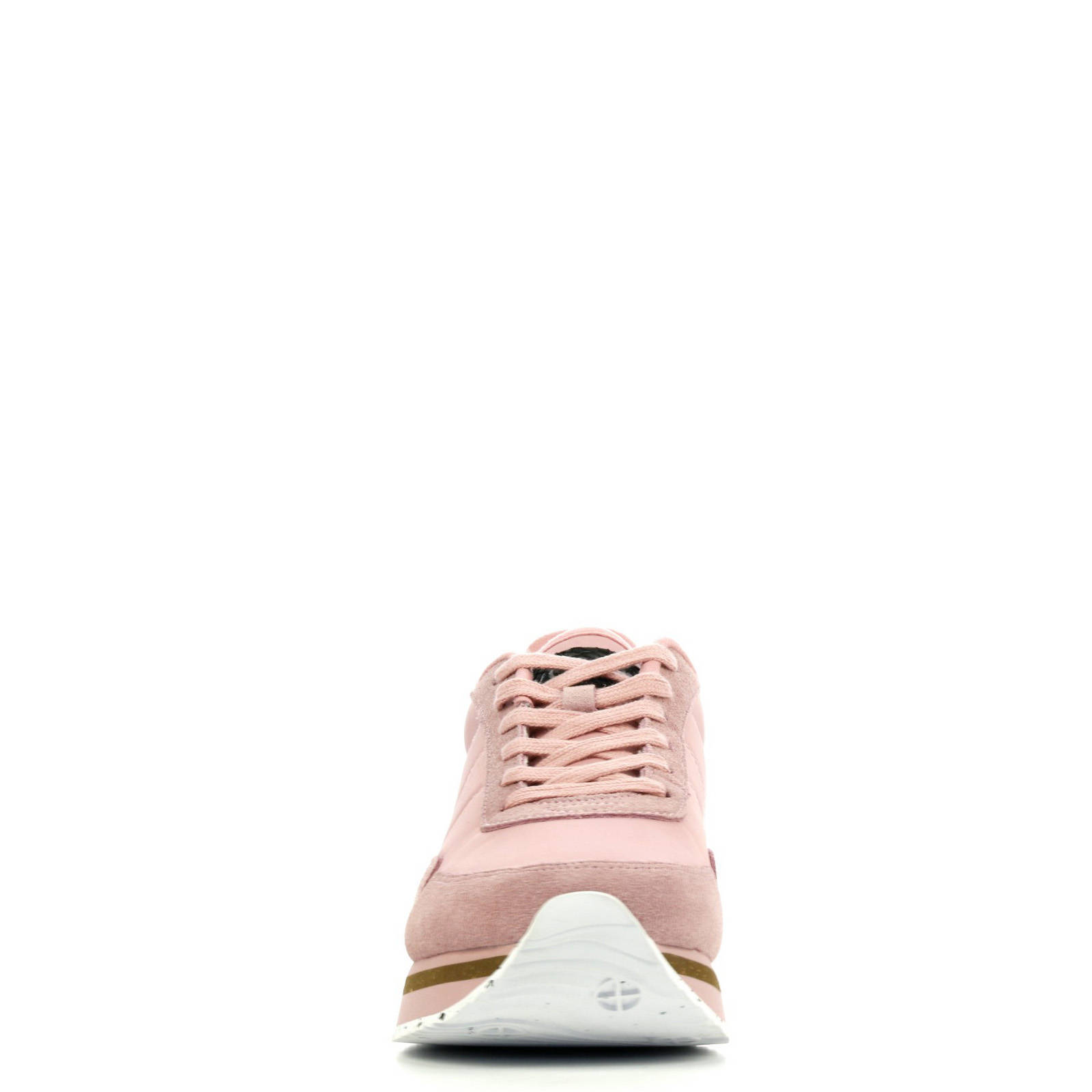 Woden Nora III Plateau suède sneakers roze | wehkamp