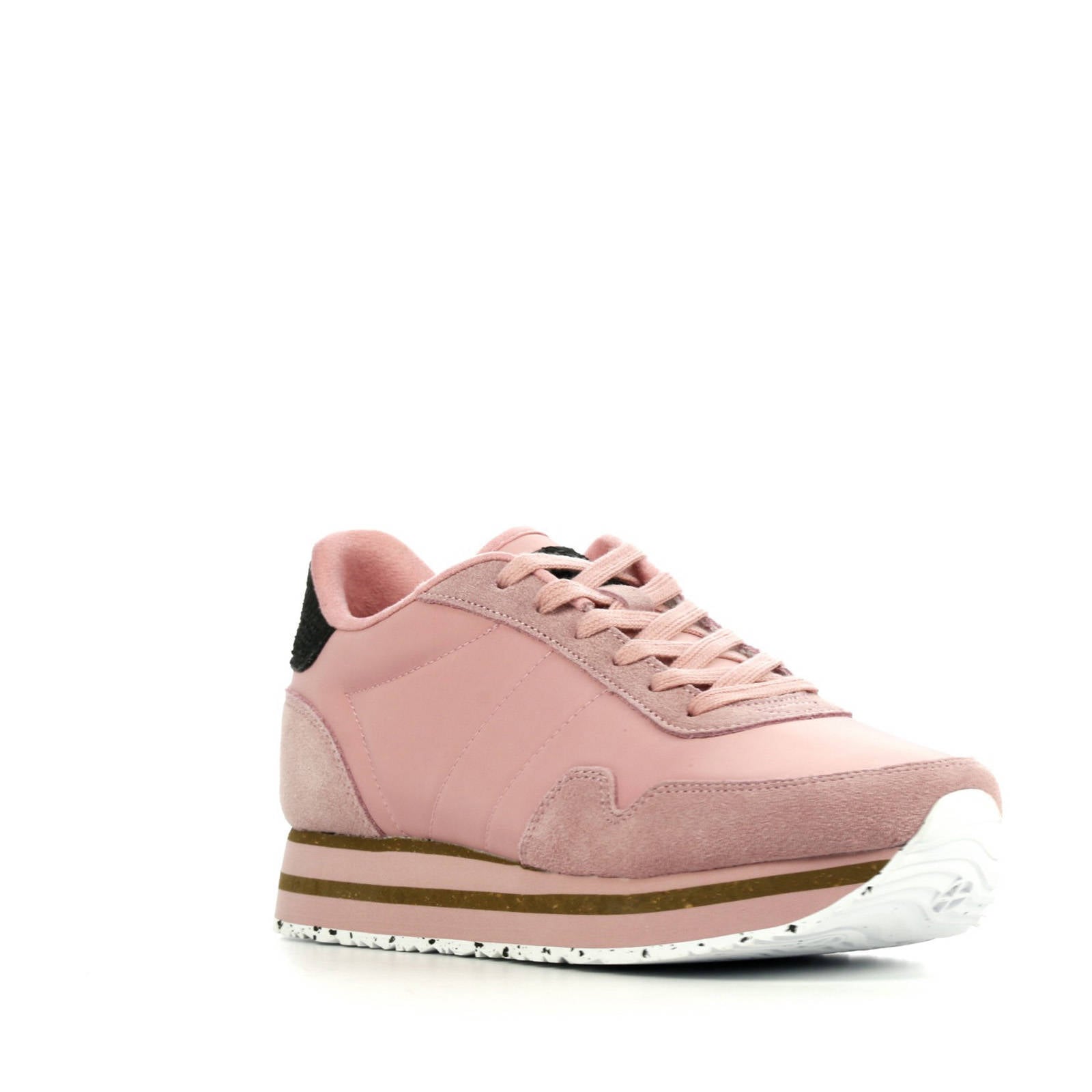 Woden Nora III Plateau suède sneakers roze | wehkamp