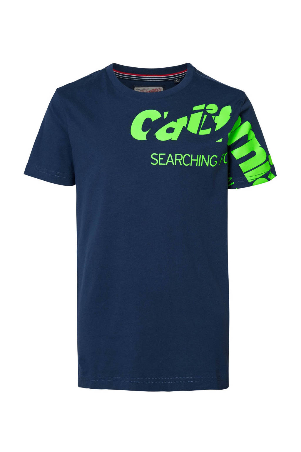 Petrol Industries T-shirt met printopdruk donkerblauw/neon groen, Donkerblauw/neon groen