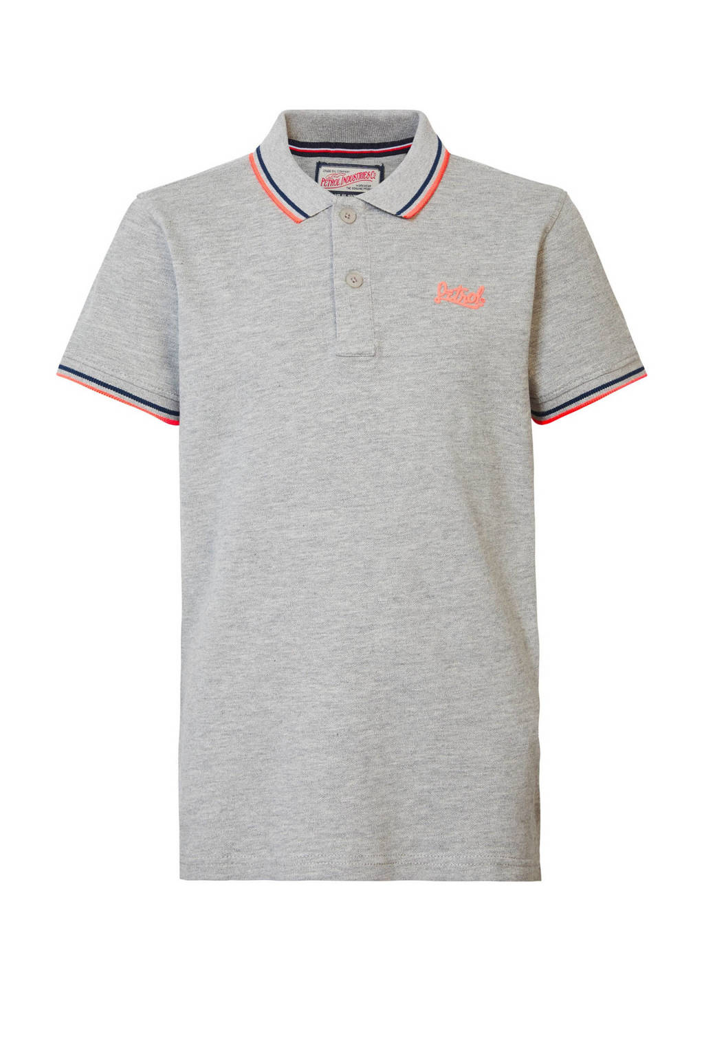 Petrol Industries polo grijs melange/oranje, Grijs melange/oranje