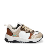 Bunnies Charly Chunky   leren chunky sneakers wit/bruin, Wit/Champagne/Bruin