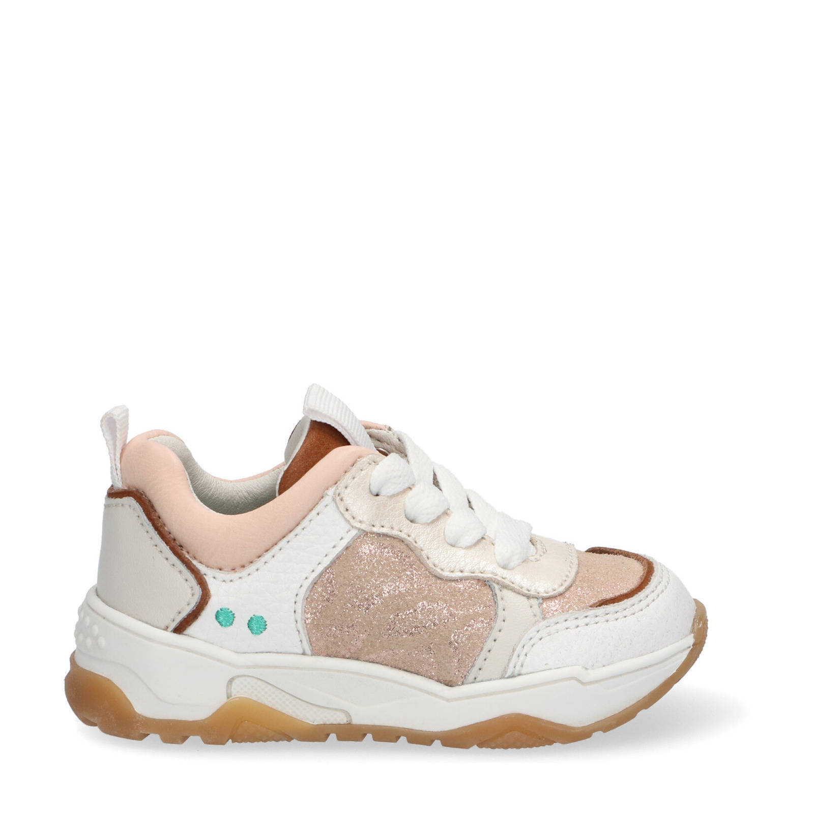 Bunnies Charly Chunky leren chunky sneakers lichtroze | wehkamp