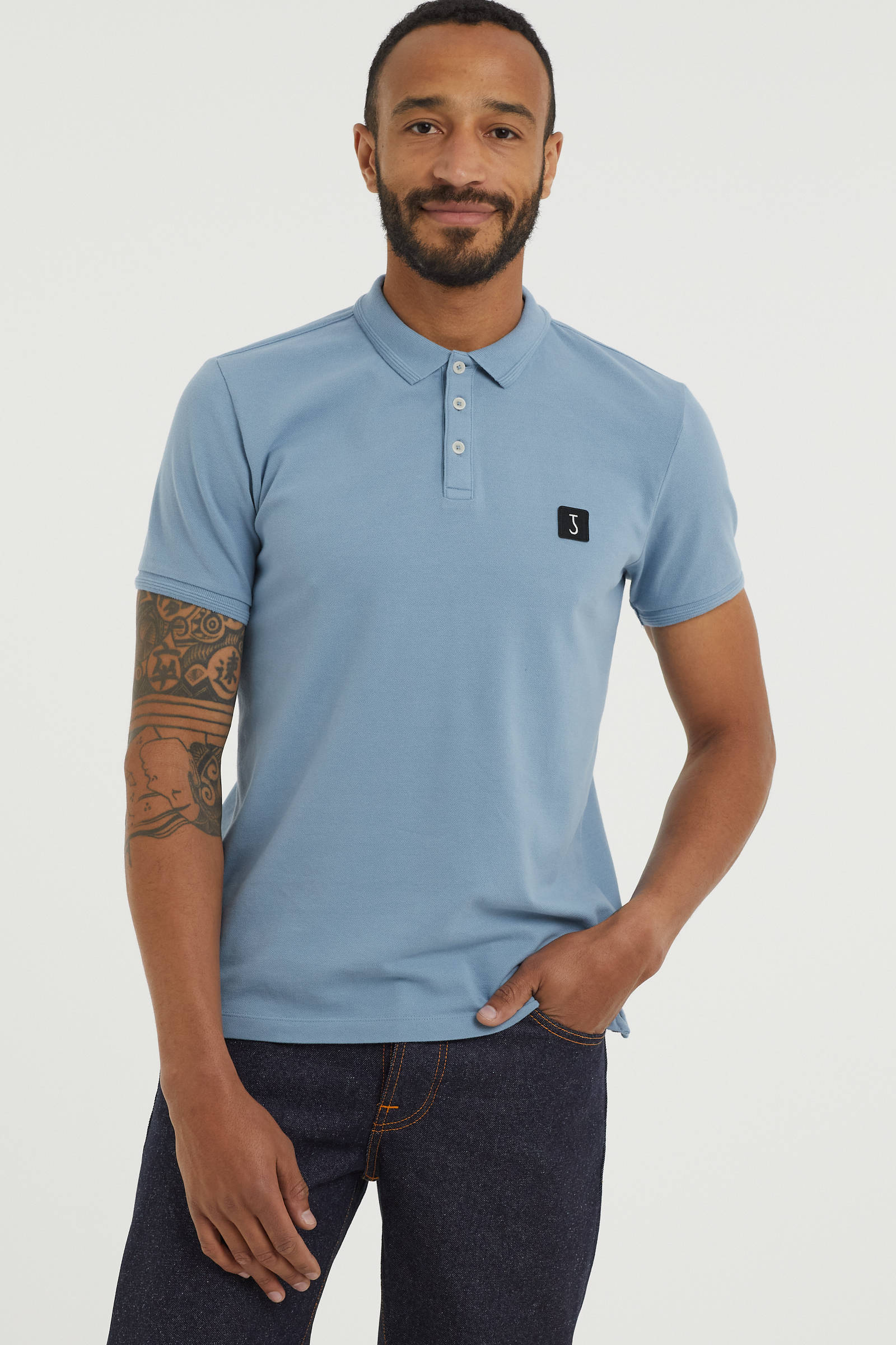 Butcher of Blue regular fit polo lichtblauw wehkamp