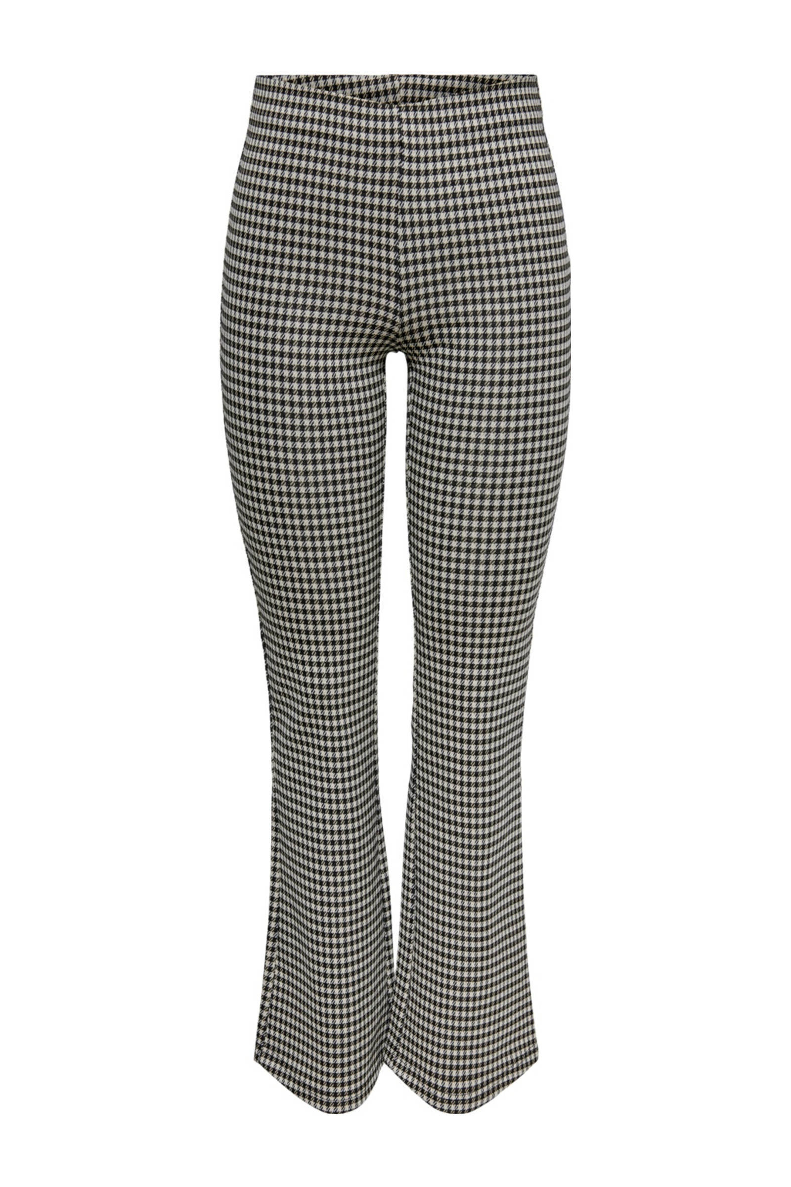 JDY geruite flared broek JDYHUGH zwart/wit | wehkamp