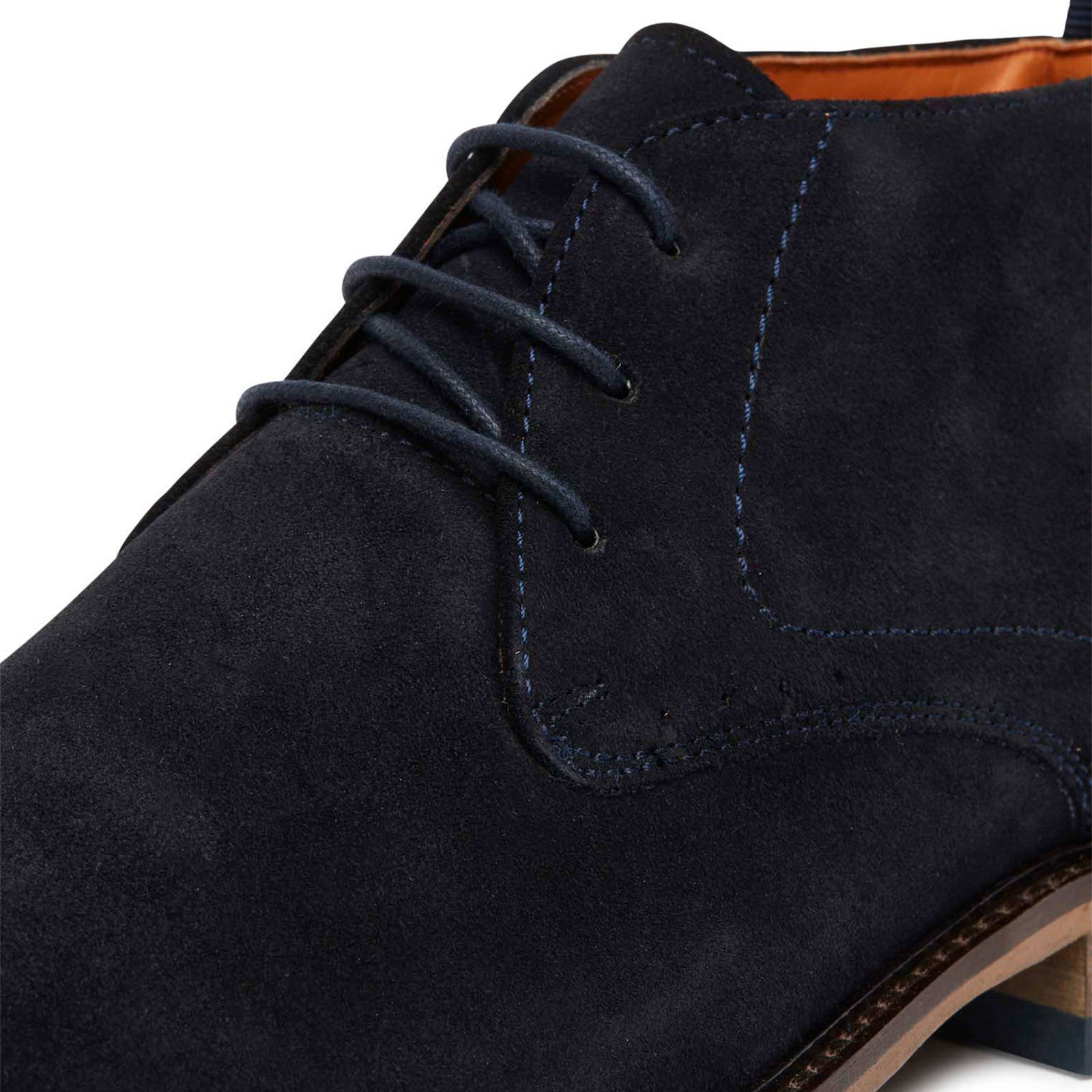 Van Lier Henry suède veterboots donkerblauw | wehkamp