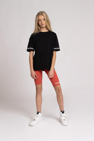 T-shirt Regan met logo zwart