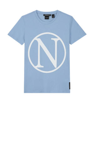 T-shirt Kim N met logo lichtblauw