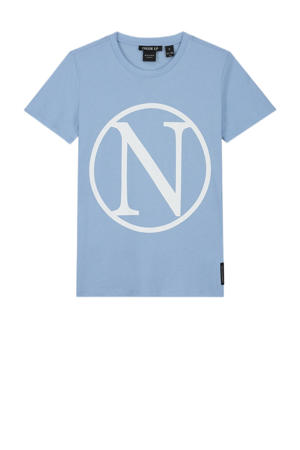 T-shirt Kim N met logo lichtblauw