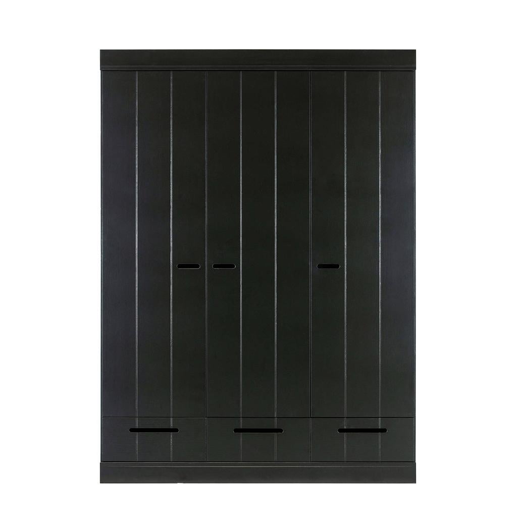 WOOOD WOOOD Connect Kledingkast 3-Deurs met Lade - Grenen -Dust - 195x140x53