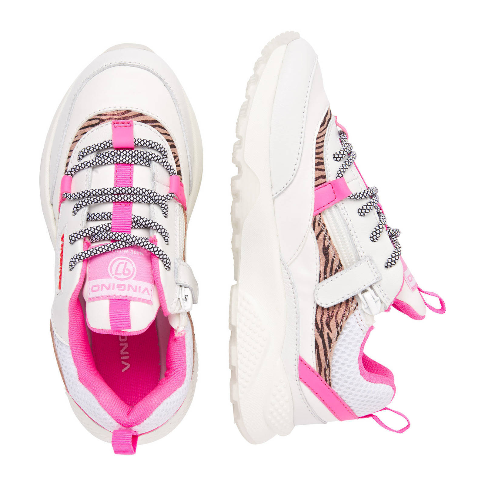 Trendy Witte Sneakers met Neon Roze - Uwantisell.nl