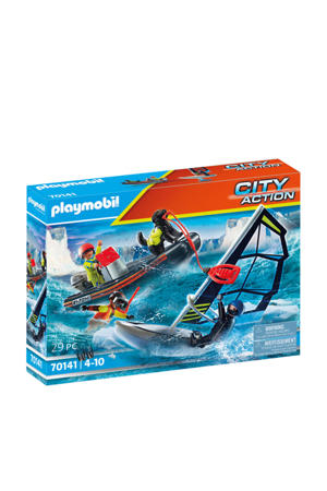 Wehkamp Playmobil City Action Redding op zee: redding met poolglijder met rubberen sleepboot 70141 aanbieding