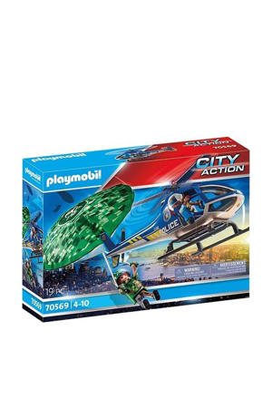 Wehkamp Playmobil City Action Playmobil City Action Politiehelikopter: parachute-achtervolging 70569 aanbieding