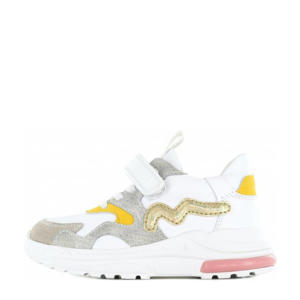 NR21S006-B  leren sneakers wit/multi