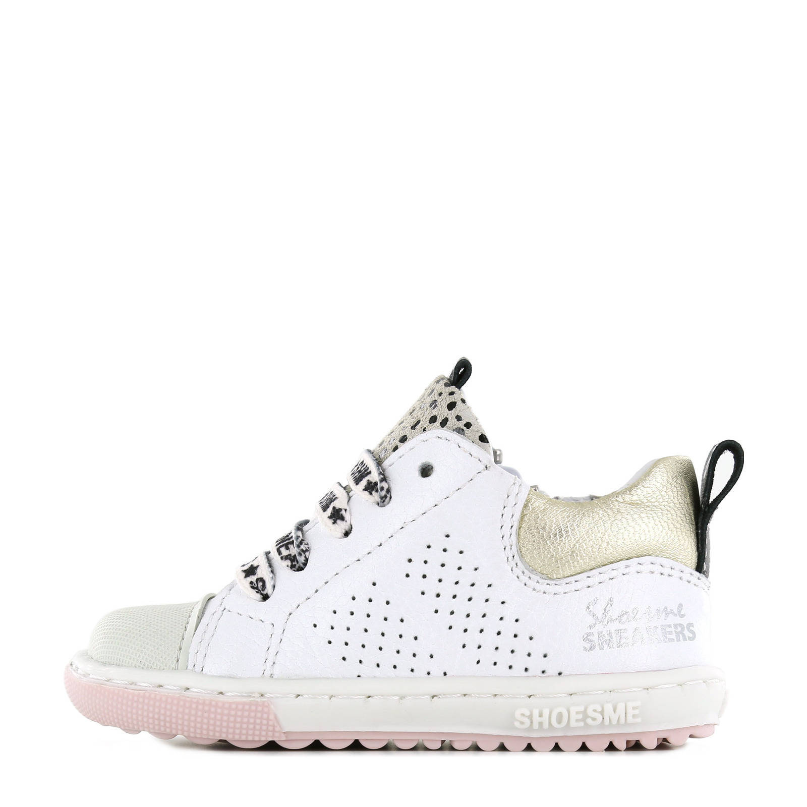 Shoesme EF21S012-E leren sneakers wit/goud | wehkamp