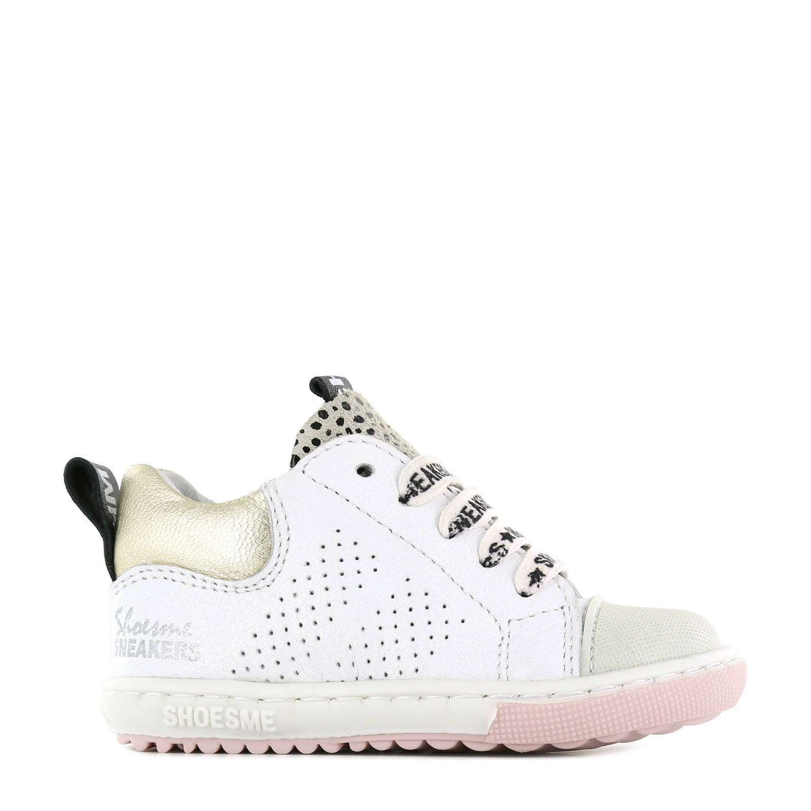 Shoesme EF21S012 E leren sneakers wit/goud online kopen