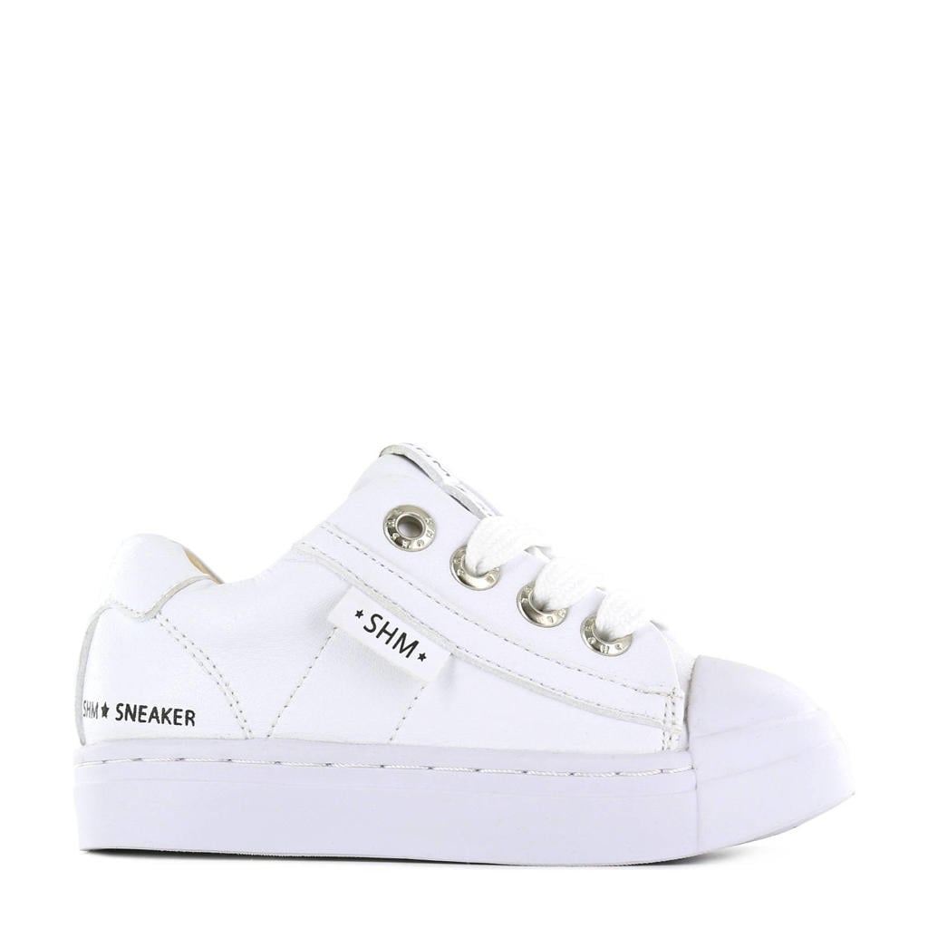 Witte jongens en meisjes Shoesme SH21S001-J leren sneakers met veters