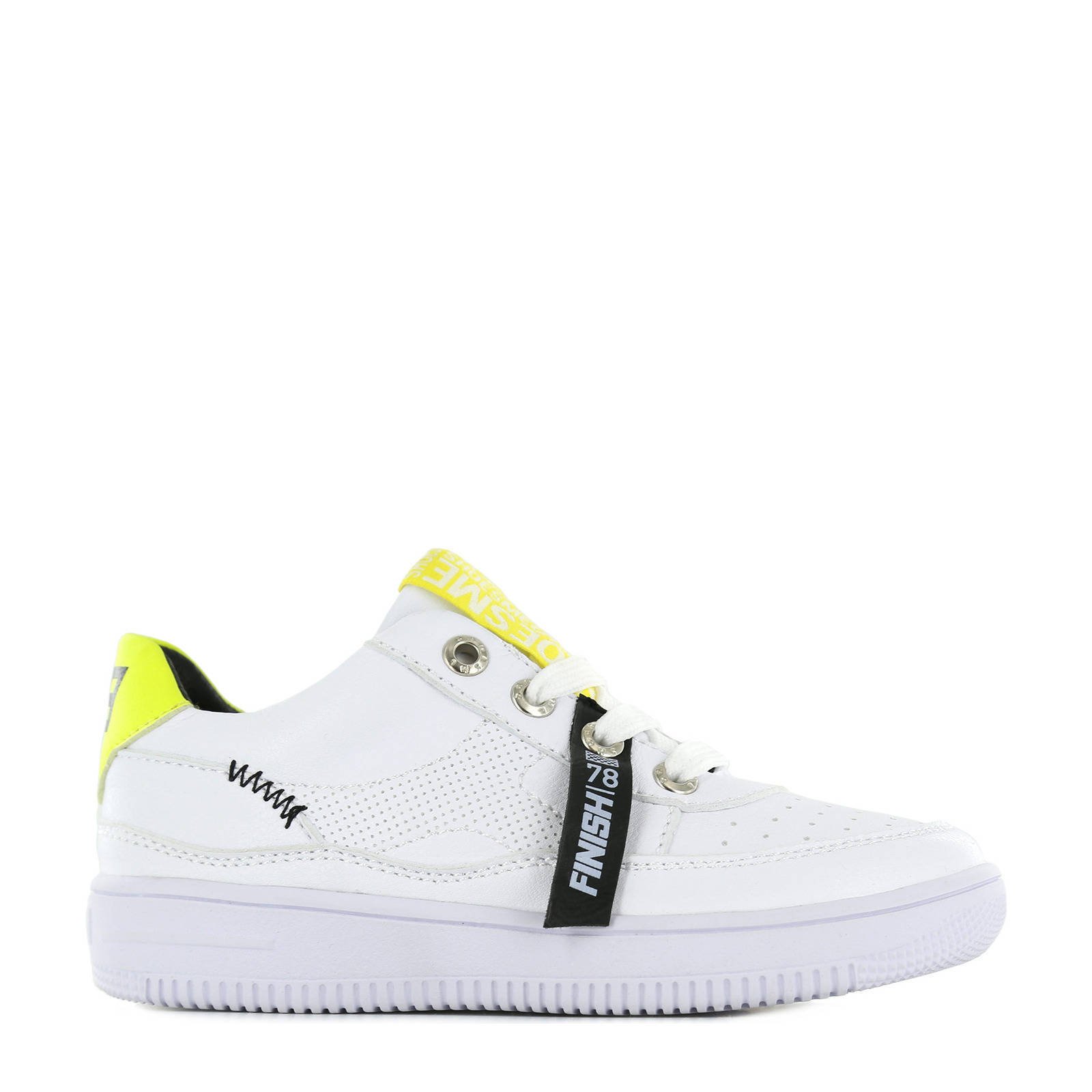 Shoesme MU21S020 C leren sneakers wit/geel online kopen