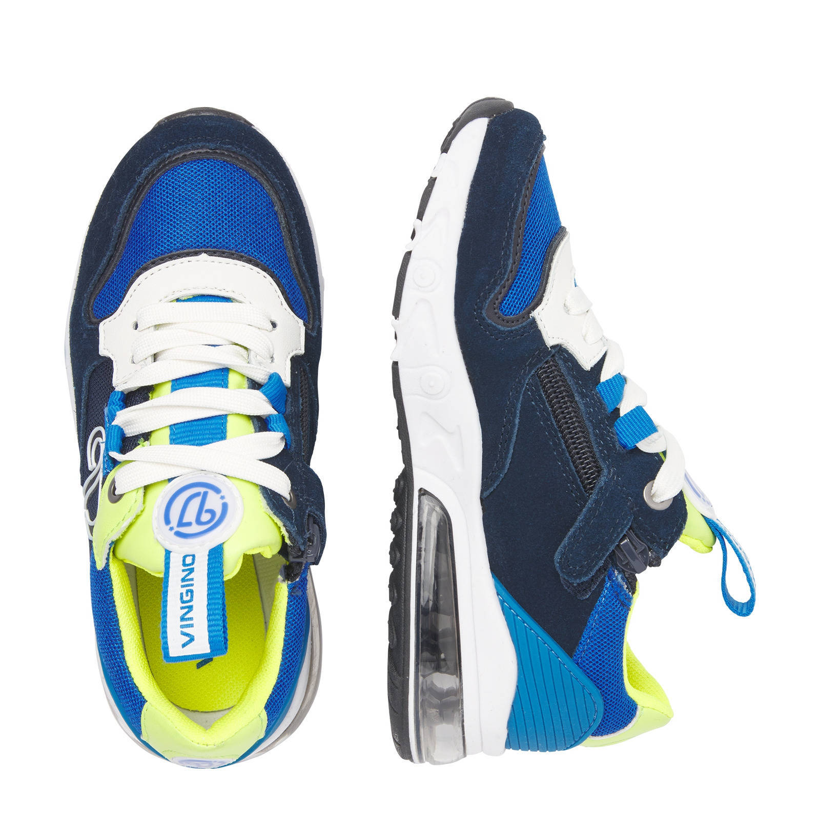 Vingino Giulio leren sneakers blauw | wehkamp