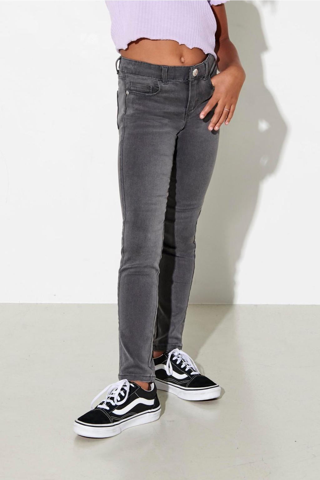 KIDS ONLY skinny jeans KONROYAL met katoen grijs stonewashed