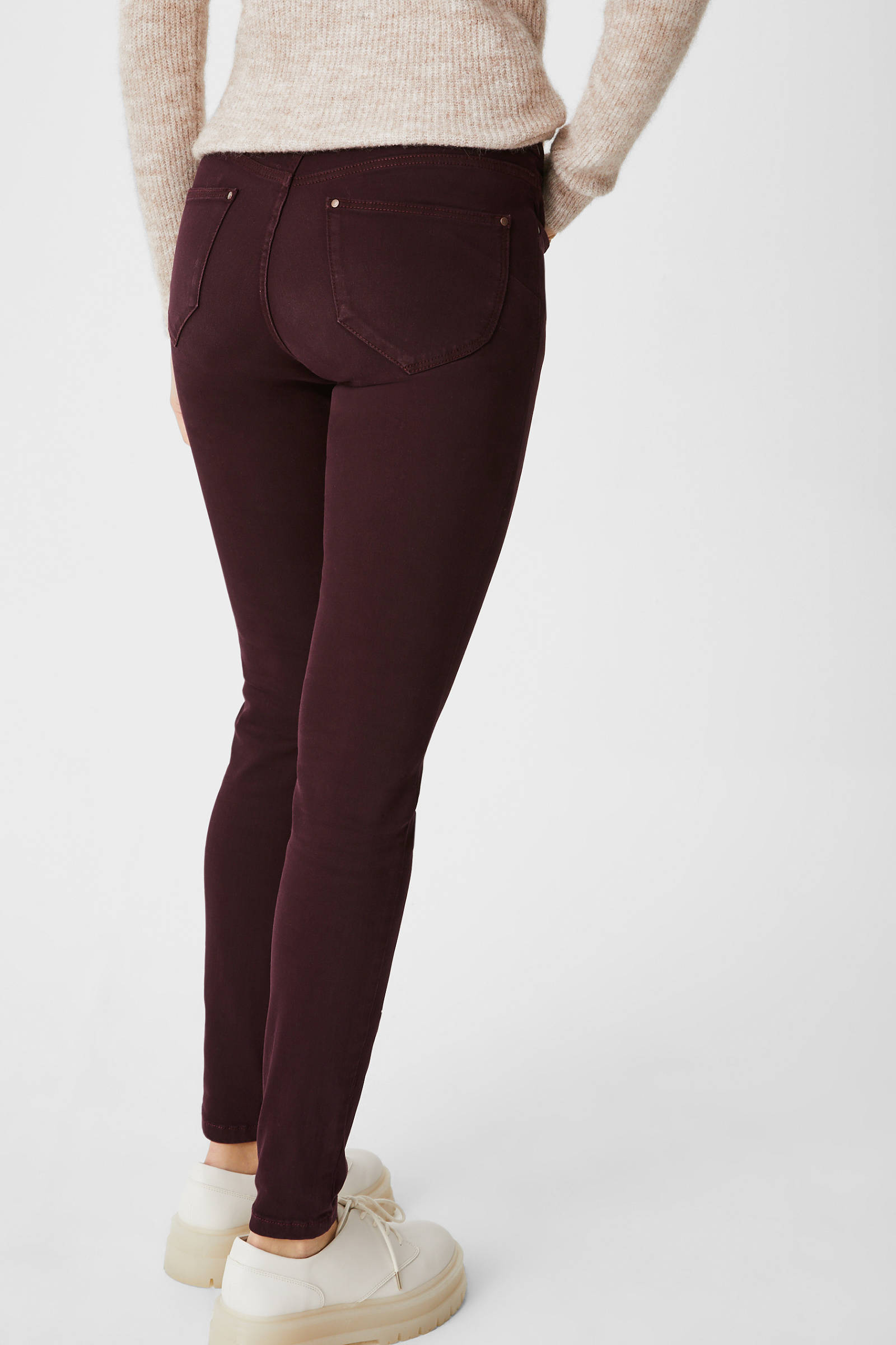 C\u0026A The Denim skinny broek aubergine | wehkamp