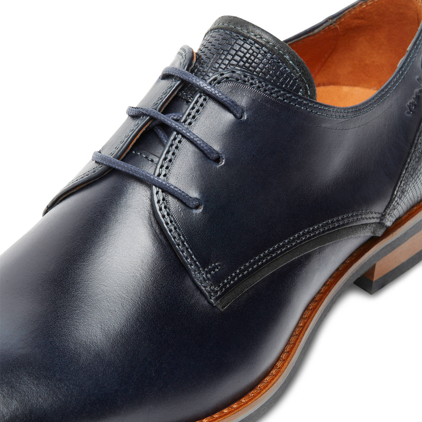 Van Lier Amalfi leren veterschoenen blauw | wehkamp