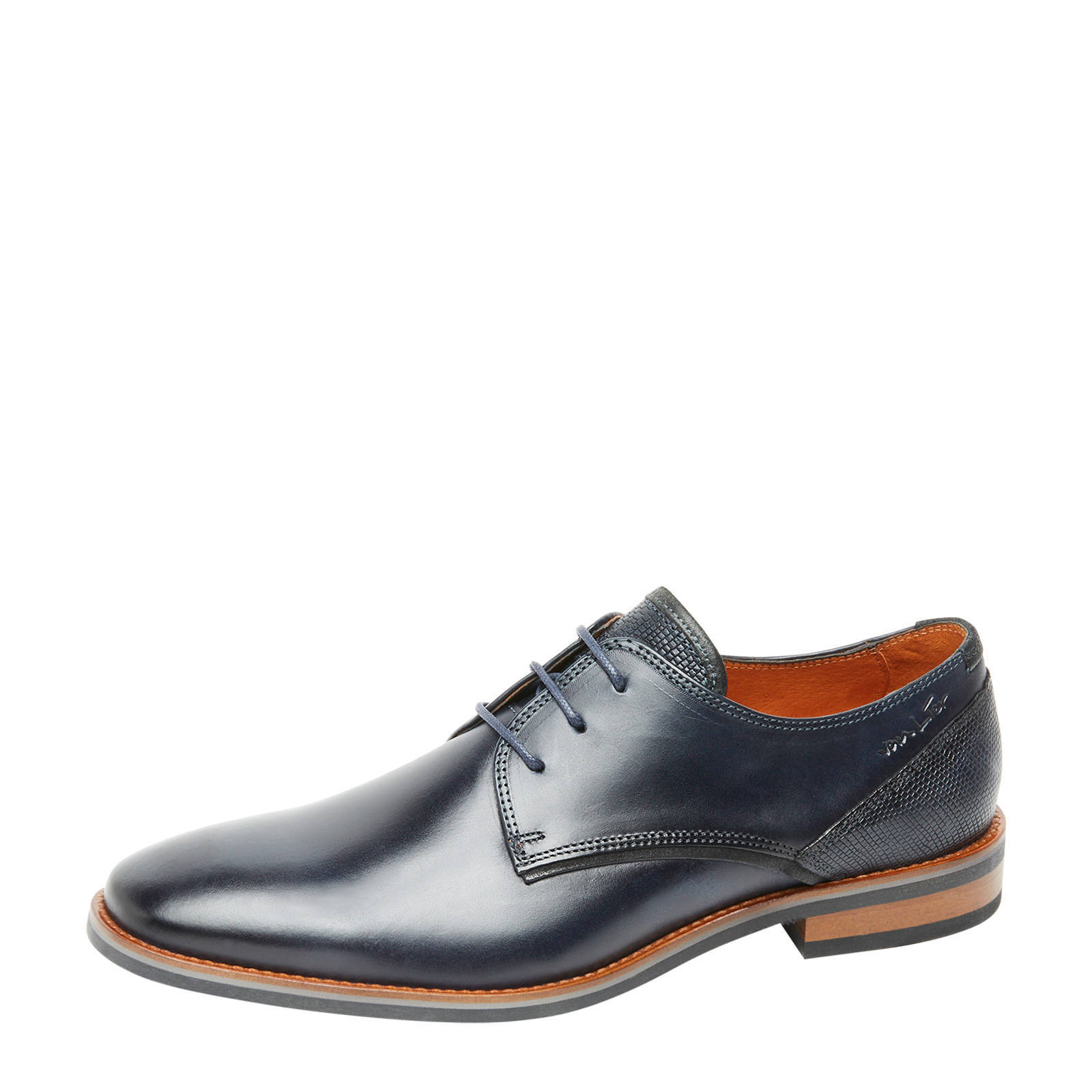 Van Lier Amalfi leren veterschoenen blauw | wehkamp