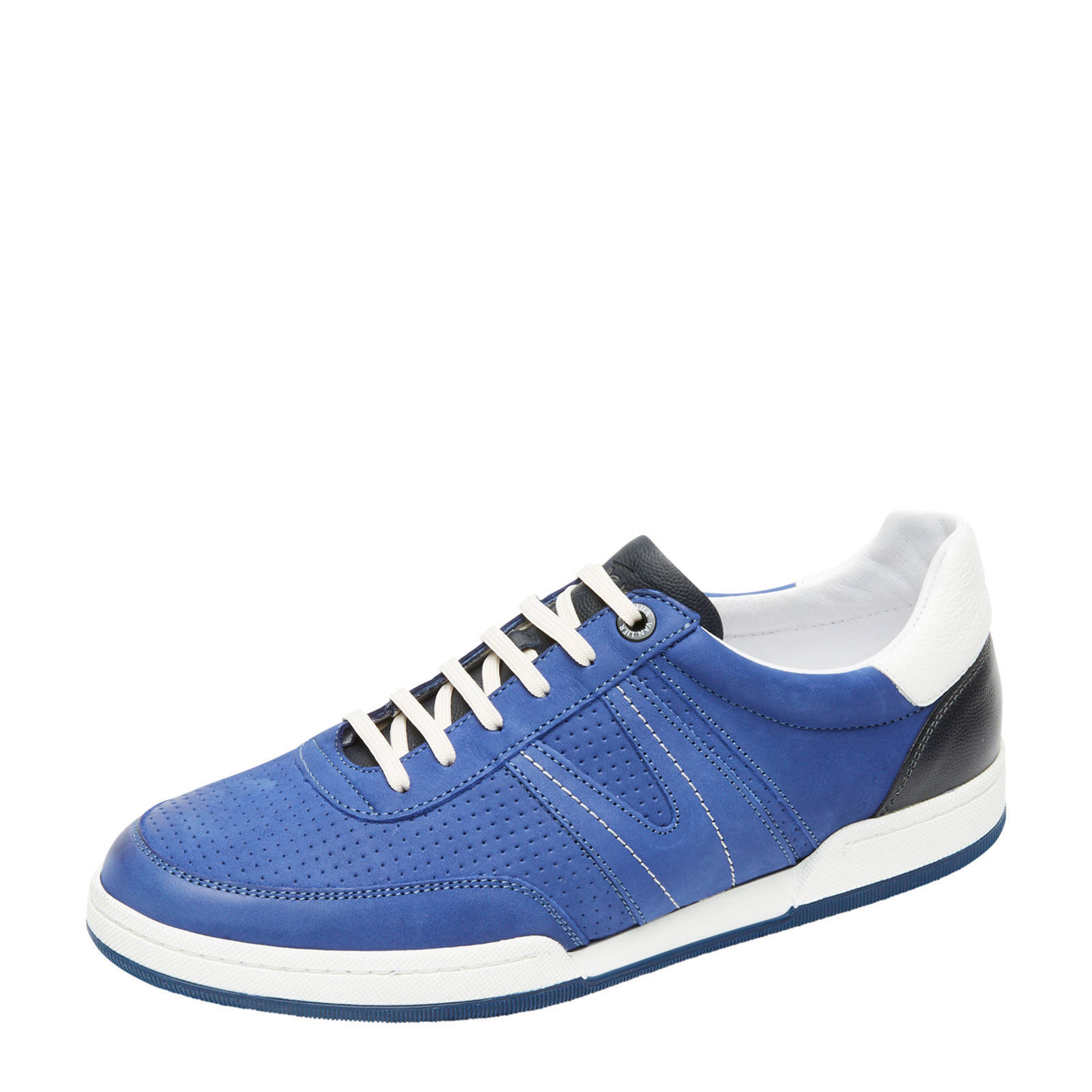 Van Lier Treviso nubuck sneakers blauw | wehkamp