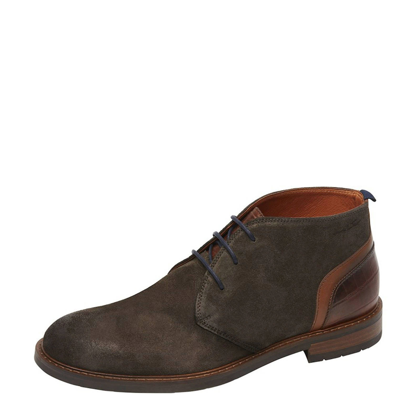 Van Lier Boston suède veterschoenen bruin | wehkamp