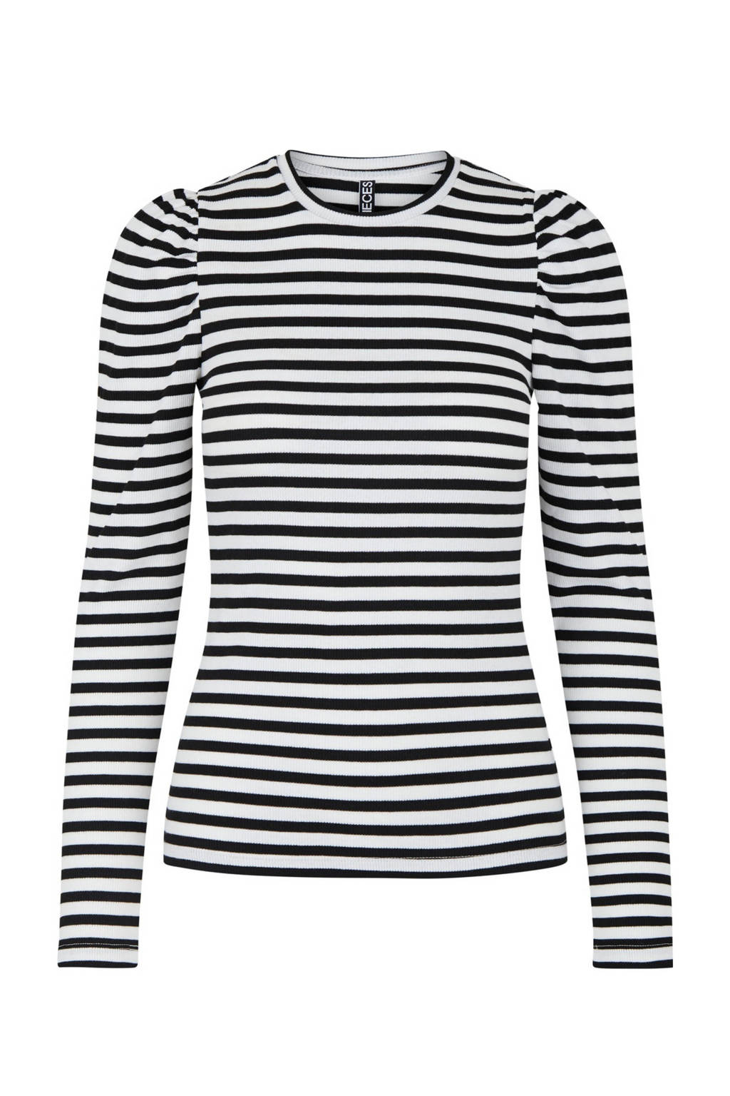 PIECES gestreepte top zwart/wit, Zwart/wit