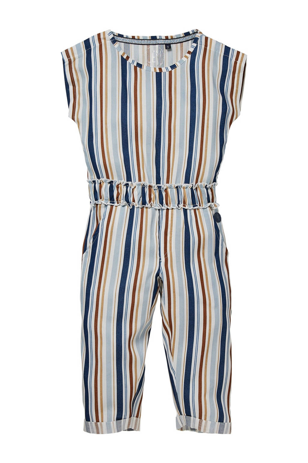 LEVV Little gestreepte jumpsuit Nella lichtblauw/multicolor, Lichtblauw/multicolor