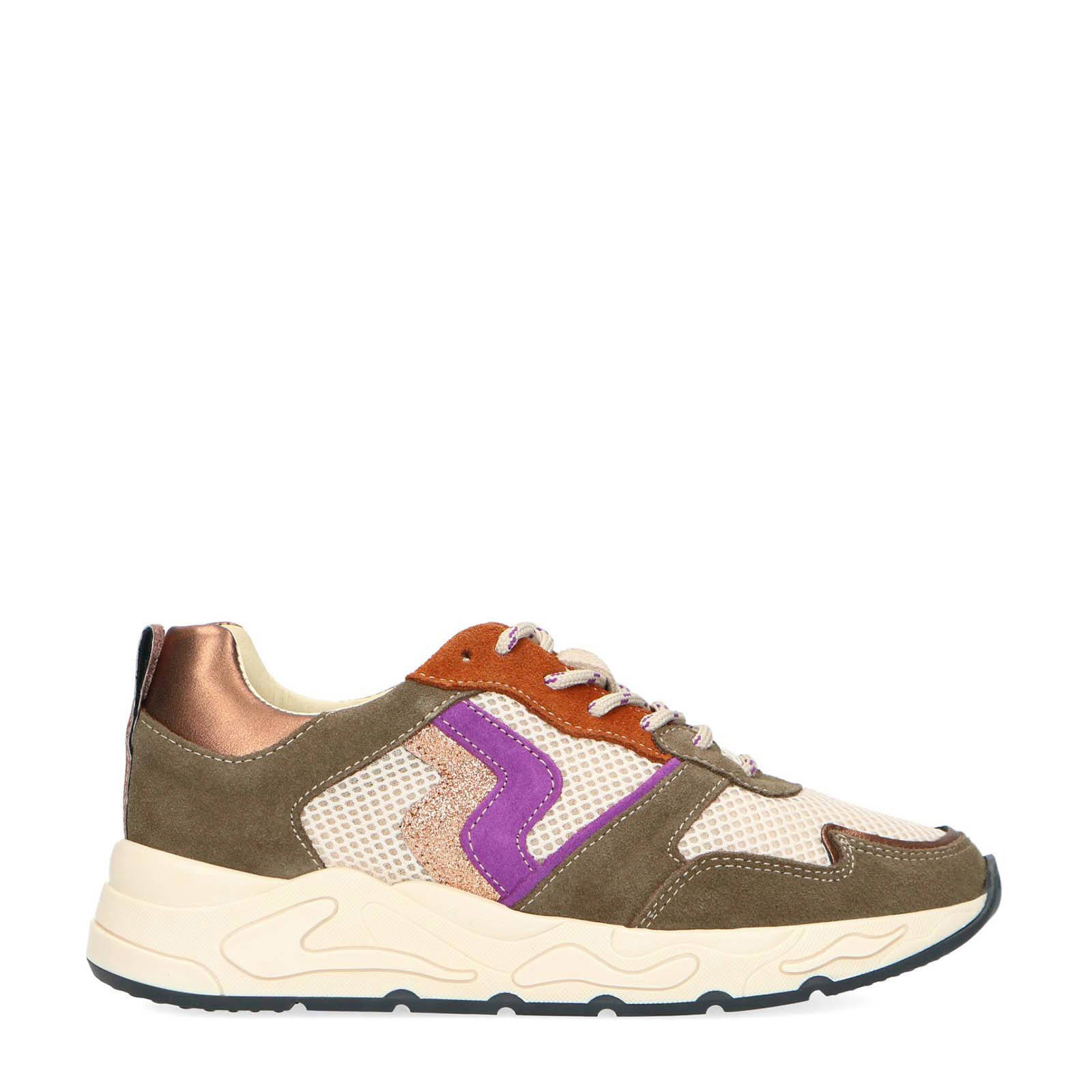 Sacha suède sneakers olijfgroen/multi | wehkamp