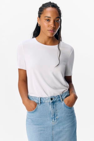 T-shirt OBJANNIE met modal wit