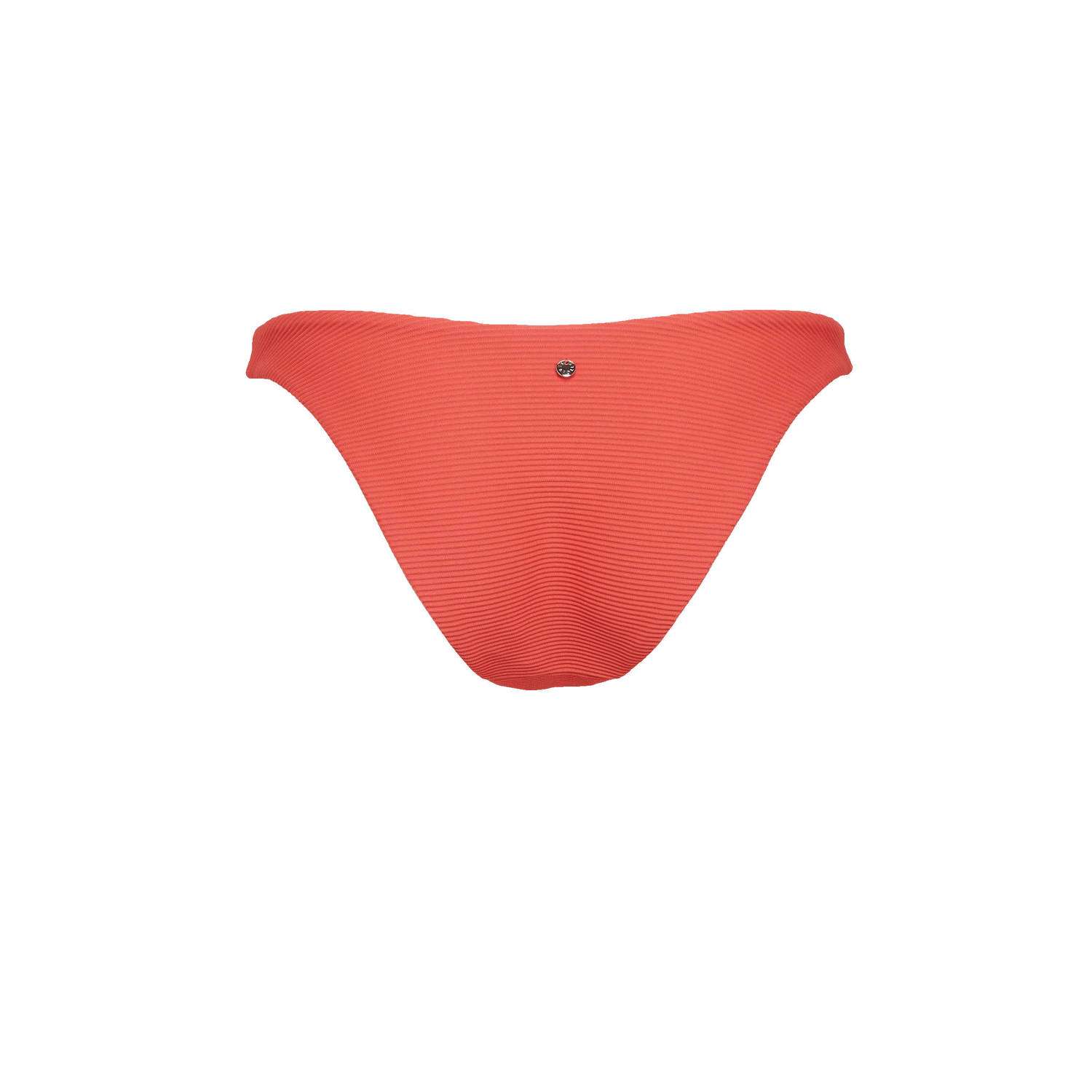 Seafolly high leg bikinibroekje met ribstructuur koraalrood
