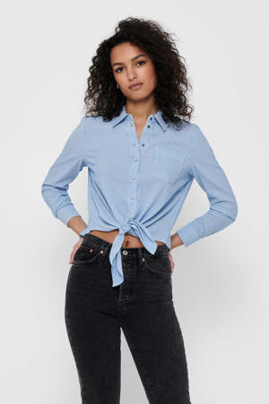 gestreepte blouse ONLLECEY lichtblauw