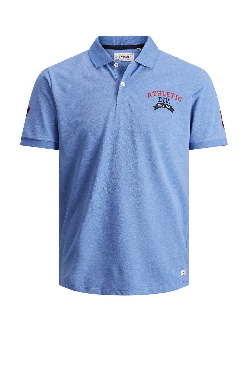 PRODUKT regular fit polo GMS College met printopdruk blauw melange