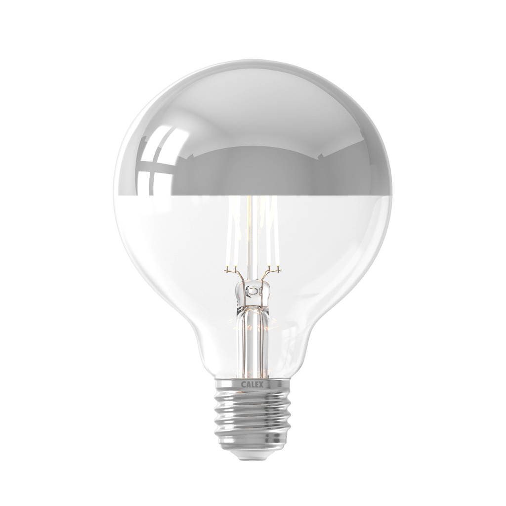Calex LED lichtbron E27 4W Ø9,5cm, Chroom, transparant